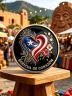 Unisex Puerto Rico Art Printed  Pin-Back Button