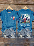 Retro Texas Strong Texas Our Texas Print T-Shirt