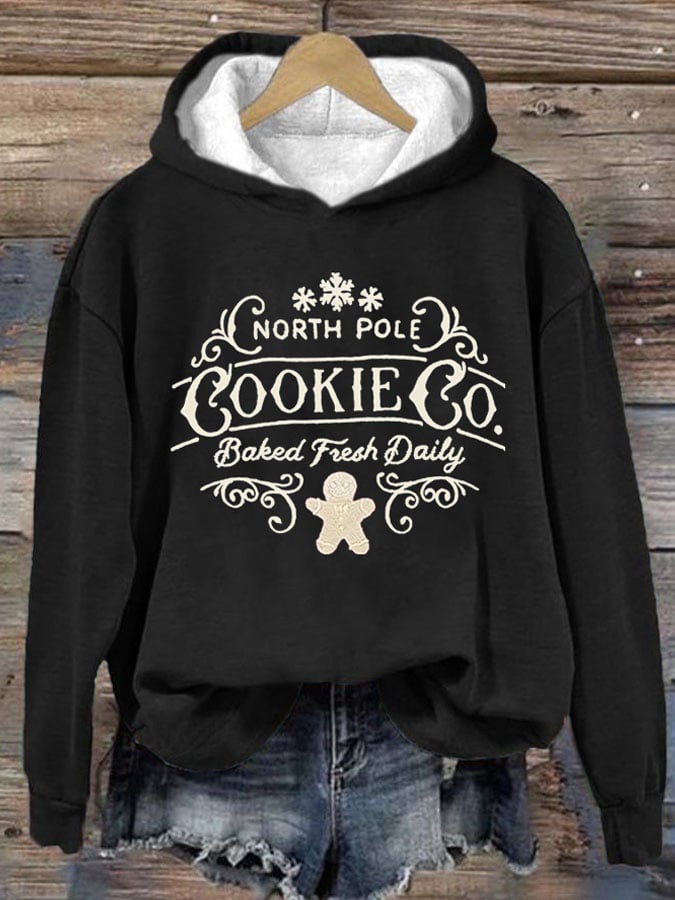 Women's Christmas Print Hoodie Long Sleeve Sweatshirt