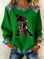 Retro Rock Slash Print Sweatshirt