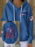 Women's The Fading Of The Red White And Blue Print Casual Sweatshirt