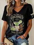 Women's Midnight Margaritas Print Casual T-shirt