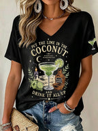 Women's Midnight Margaritas Print Casual T-shirt
