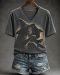 Women's Autumn Halloween Cat Top