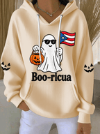 Women's "Halloween in Puerto Rico" Print Knit Hoodie