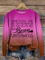 "Meine Flügel sind bei der Reparatur ..." Damen Rundhals-Sweatshirt.