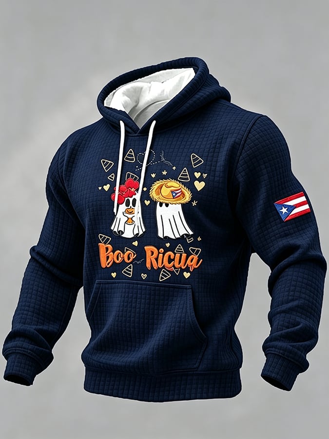 Men'S Puerto Rico Halloween casual print hoodie