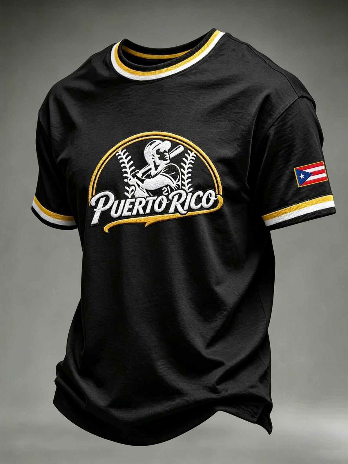 Men's Puerto Rico Baseball Print Short-Sleeve T-Shirt