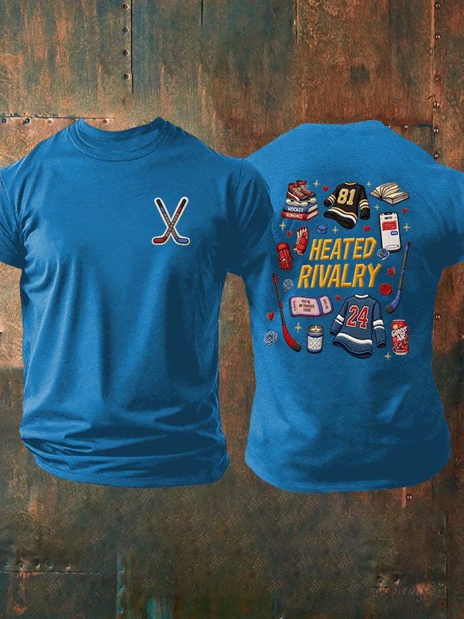 Men's Hockey Romance Print T-Shirt