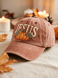 Unisex Jesus Pumpkin Season Printed Hat
