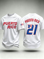 Men's Puerto Rico Baseball Print Short-Sleeve T-Shirt