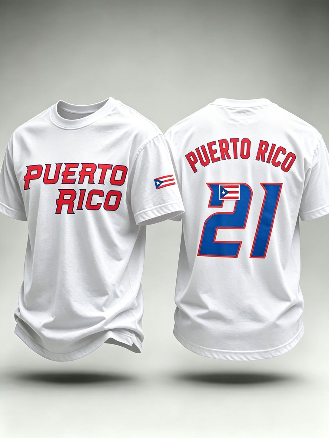 Men's Puerto Rico Baseball Print Short-Sleeve T-Shirt