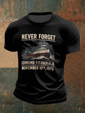 Men's Never Forget Edmund Fitzgerald November 10th 1975 Print T-shirt