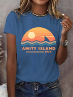 Women's Amity Island 1975 Printed Short-Sleeved T-Shirt