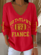 Women's Hot Spot Print Knit Long Sleeve Top