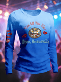 Women's Long-Sleeved Top With Fan Print