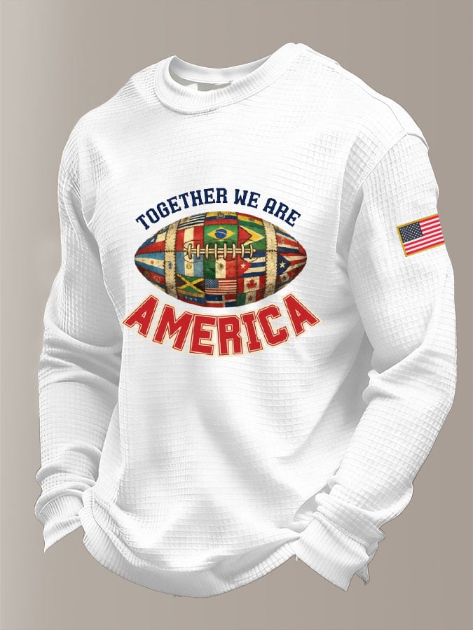 Men'sTOGETHER WE ARE AMERICA waffle-knit T-shirt