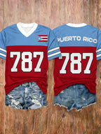 Women's Puerto Rico 787 Baseball Print T-Shirt