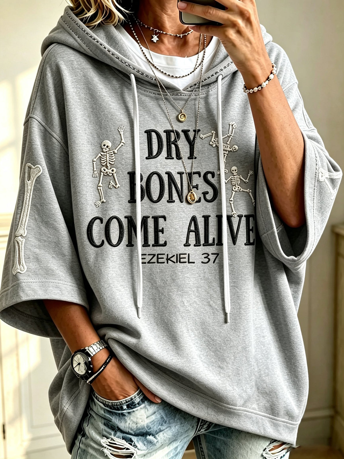 Women's Casual Printed Hooded Sweatshirt