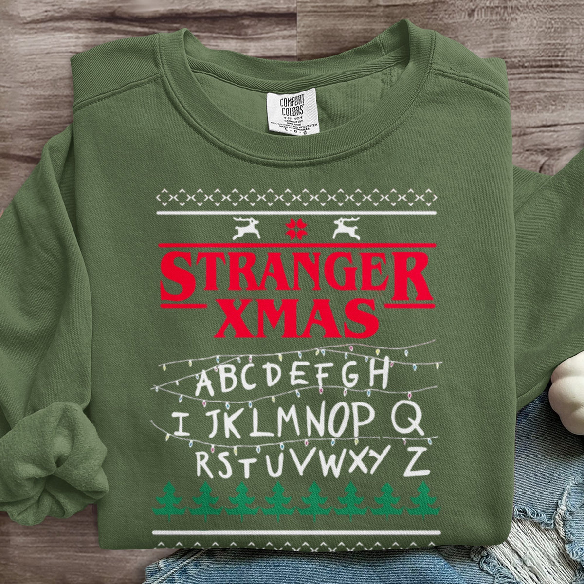 Christmas Things Upside Down Hawkins Indiana National Park Upside Down 80s Horror Art Print Sweatshirt