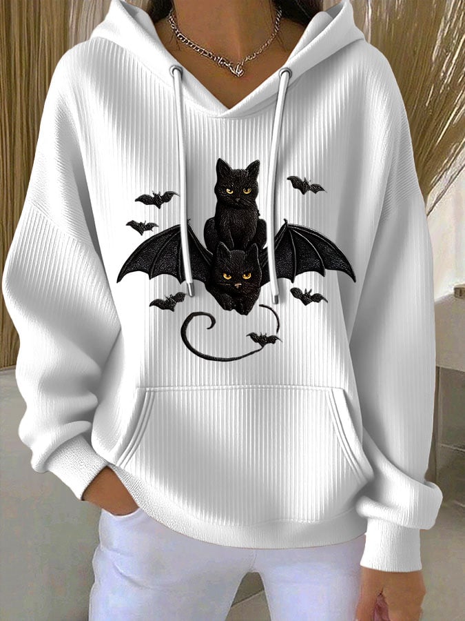 Women's Halloween Hooded Print Sweatshirt
