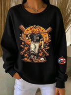 Women's Halloween In Puerto Rico Printed Long-Sleeve Sweatshirt