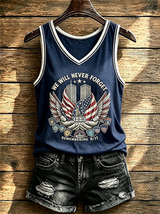 Women's Never Forget September 11 Print Vest