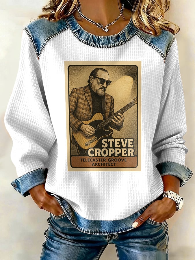 Retro Telecaster Groove Architect Print Sweatshirt