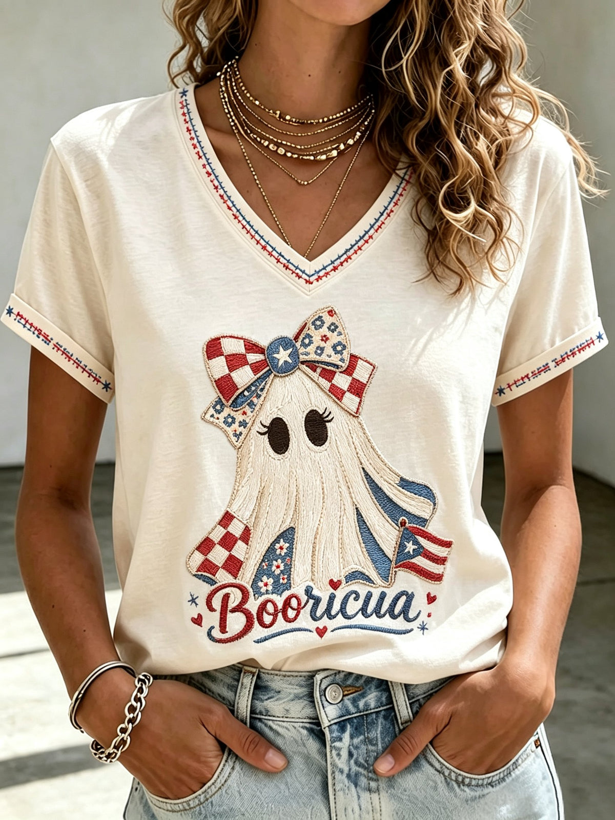 Women's Halloween In Puerto Rico Print T-Shirt