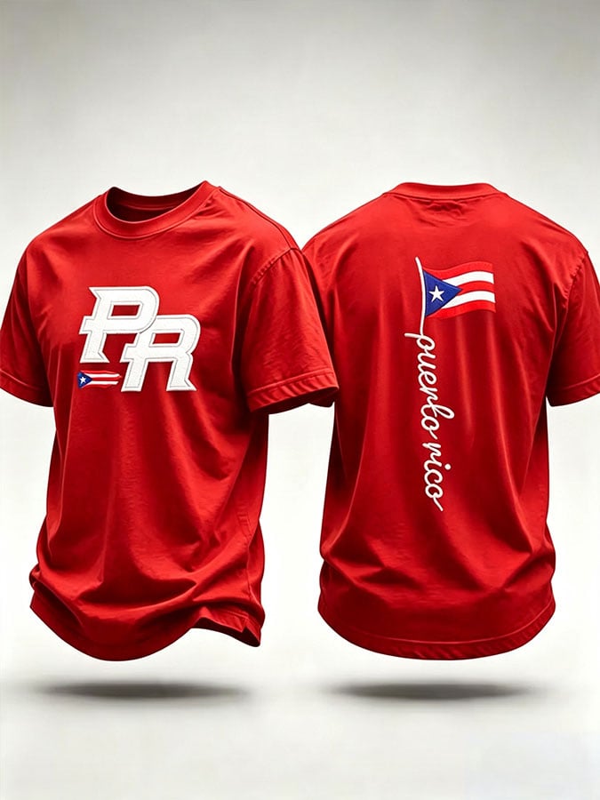Men's Puerto Rico Print Short-Sleeve T-Shirt
