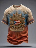 Men's Puerto Rico Art Printed Short-sleeved T-shirt