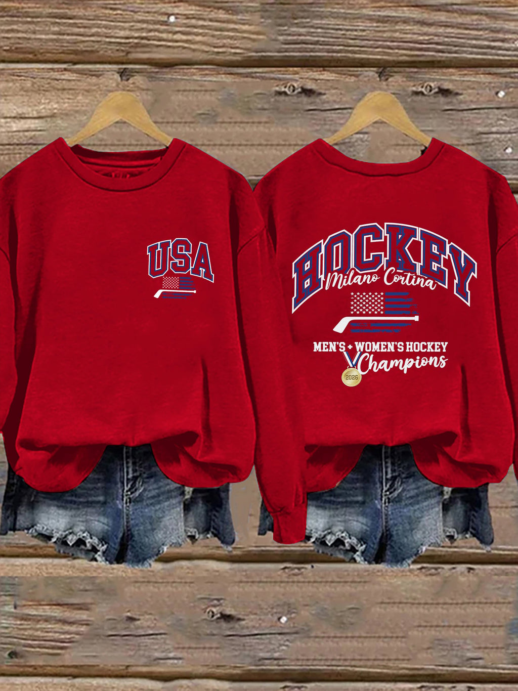 Women's  Hockey Print Sweatshirt