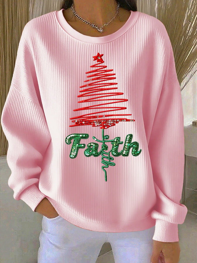 Women's Casual Faith Christmas Sweatshirt