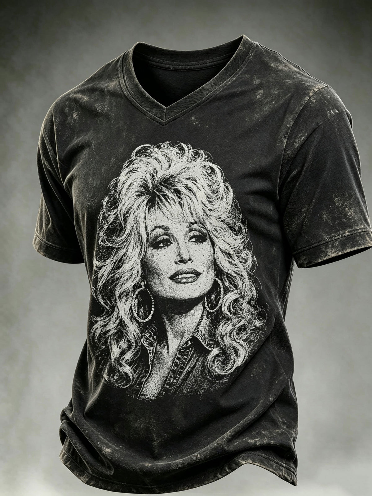 Men's Artistic Print Casual V-Neck T-Shirt