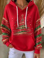 🔥🔥2nd 50% Off 🔥🔥Women's Casual Printed Hooded Knit Top