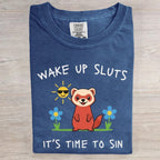 Wake Up Sluts It's Time To Sin Art Print T-Shirt