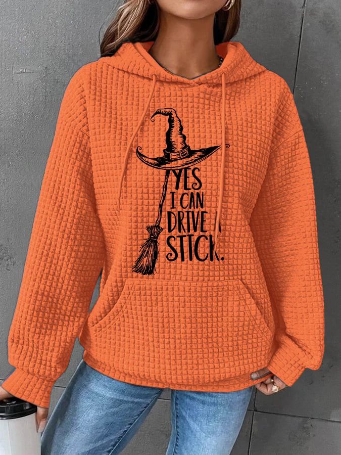 Women's Yes I Can Drive A Stick Print Casual Sweatshirt