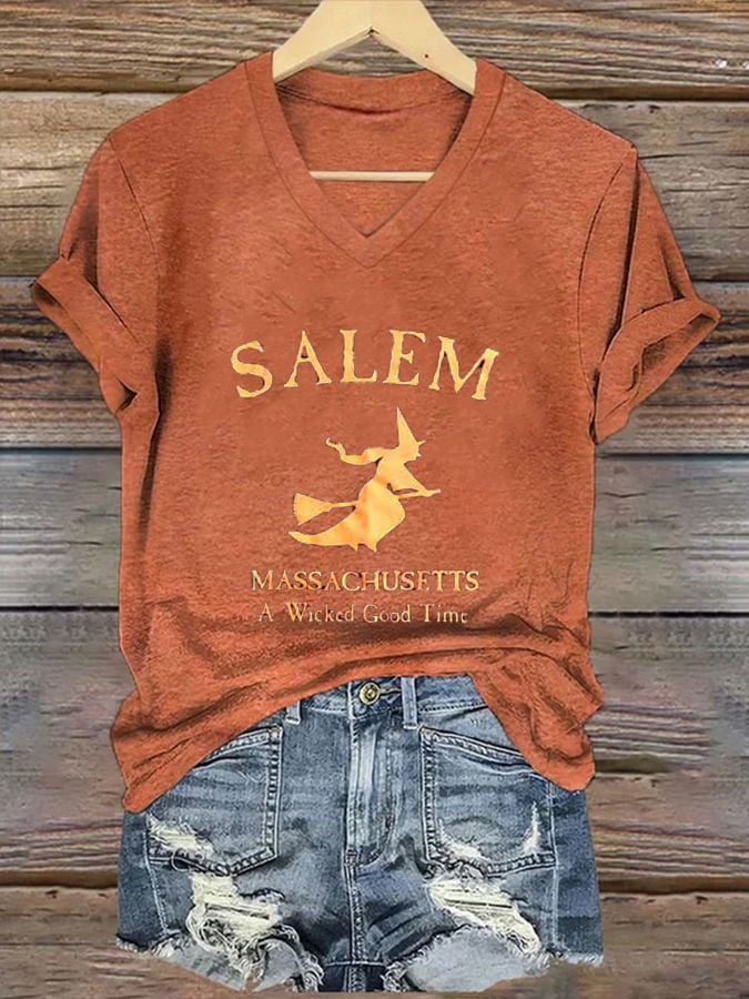 Women's Wicked Salem Massachusetts Print Casual T-Shirt