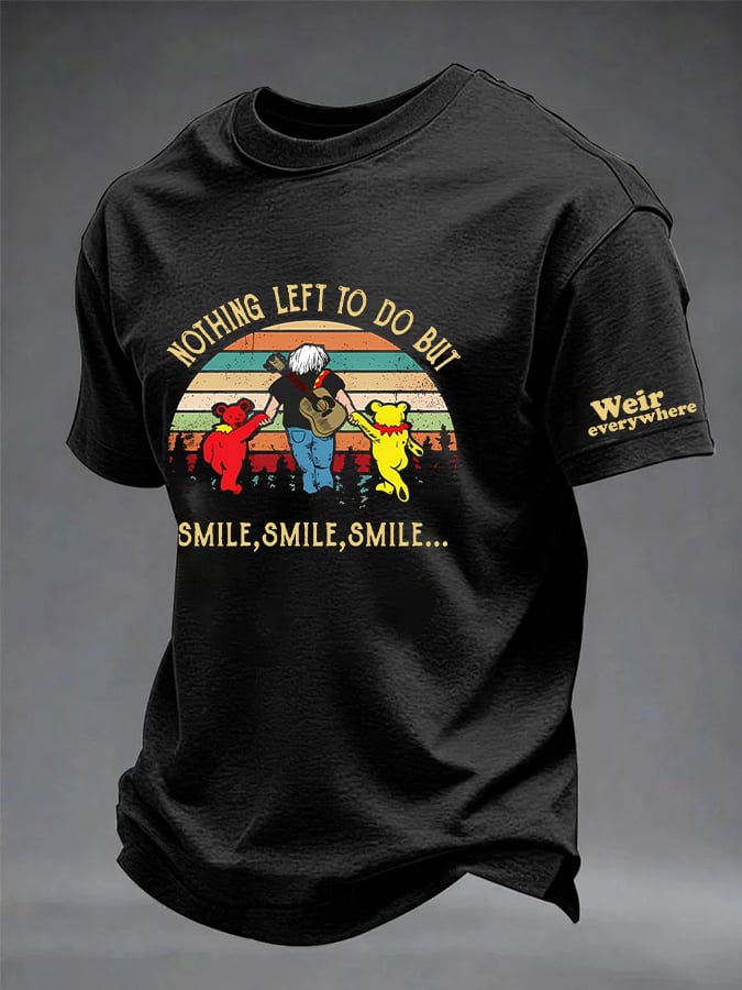 Men's Vintage Rock Tribute Printed Casual Top