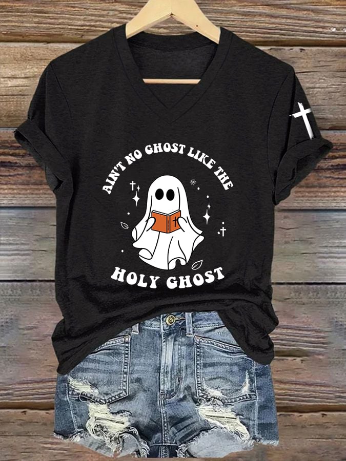 Women's Ain't No Ghost Like The Holy Ghost Print Casual T-shirt