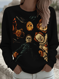 Halloween Spooky Vibes Printed Long Sleeve Top