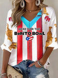Puerto Rico colorful printed long sleeve top