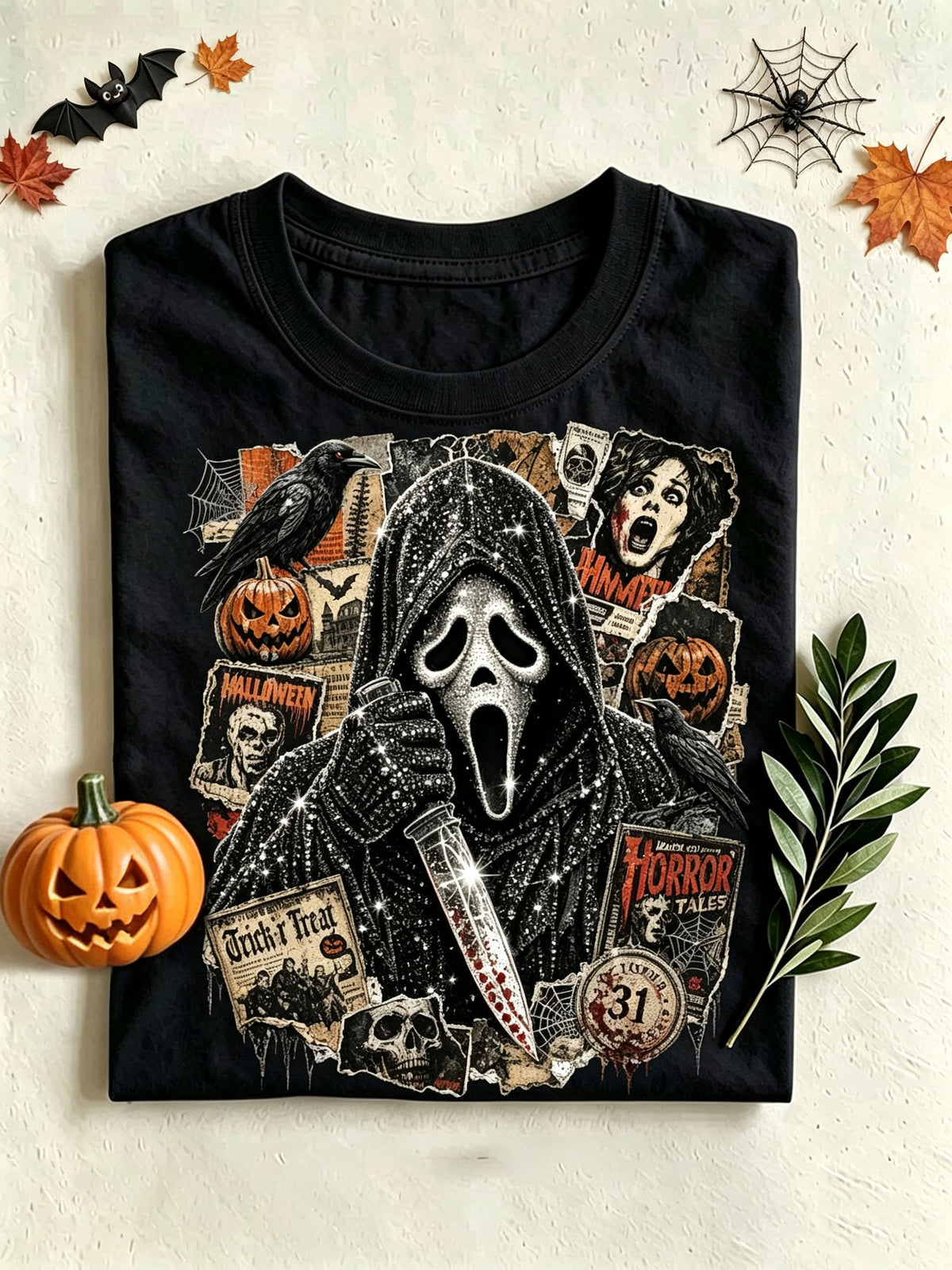 Women's Halloween crew-neck short-sleeve T-shirt