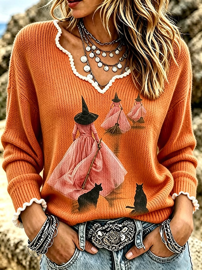 Women's Casual Retro Collar Frayed Edge Top
