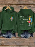 Retro Wrinkles Only Go Where Smiles Have Been Print Hoodie