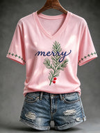 Women's Festive V-Neck Top