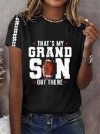 Women's That's My Grandson Out There Printed Casual T-Shirt