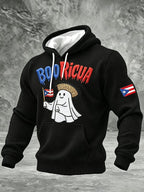 Men'S Boricua Halloween Casual Printed Hoodie