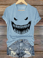 Women's Shark Face Print T-shirt