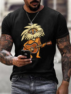 Men's Vintage Rock Tribute Printed Casual T-shirt